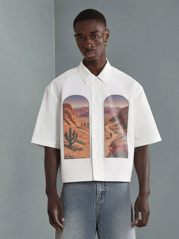 VARLDENS Desert Vista Print Shirt | Scenic Streetwear Essential