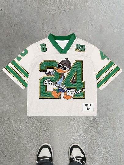 VARLDENS Football V Neck Duck 24 Mesh Jersey | Retro Streetwear Statement