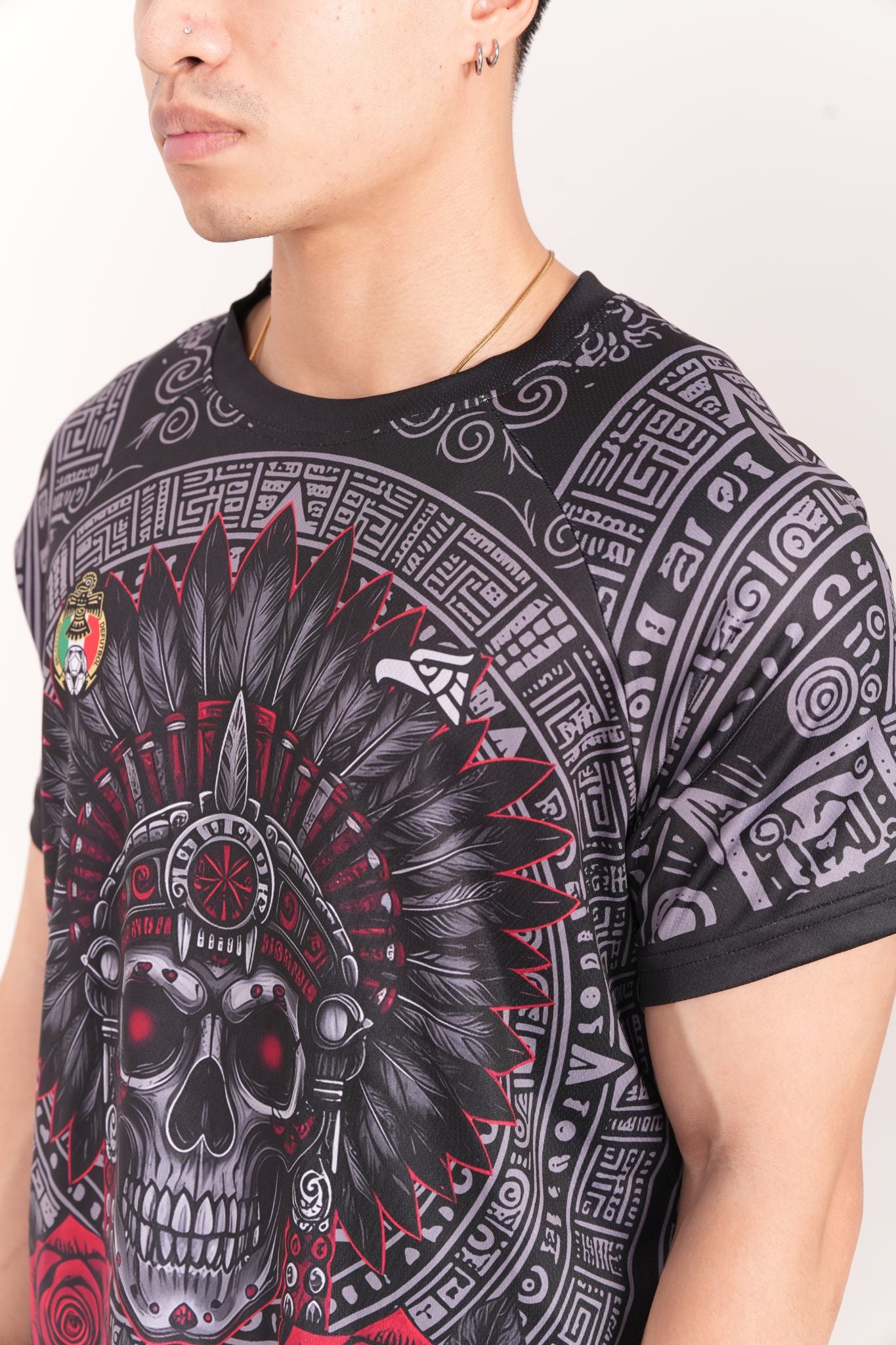 Varldens 2025 Mexico Aztec Chief Skull Black Heritage Jersey