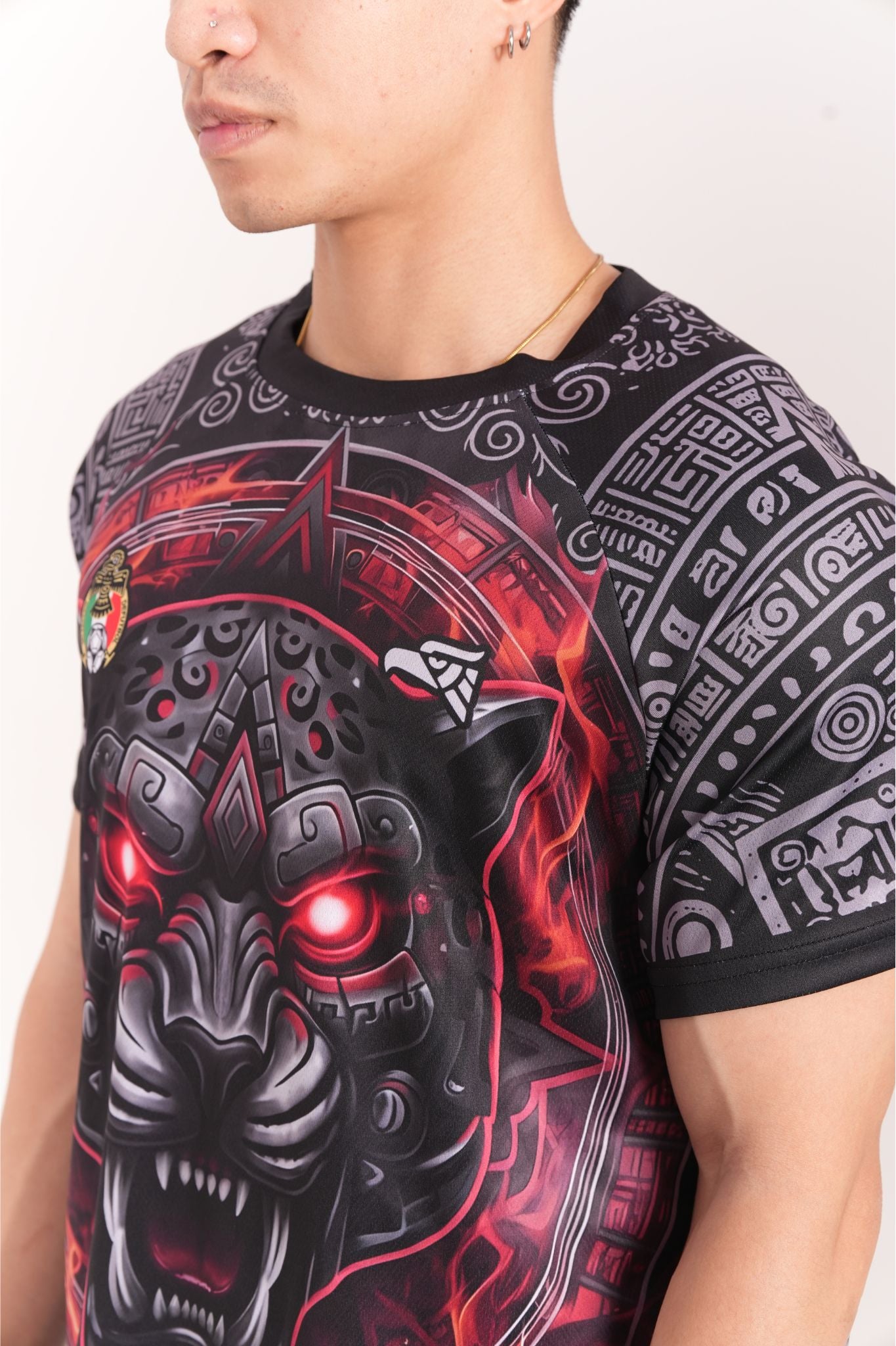 Varldens 2025 Mexico Aztec Jaguar Red Energy Soccer Jersey