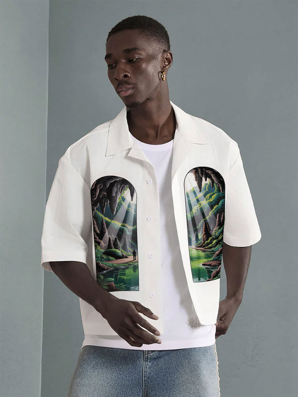 VARLDENS Mystic Grotto Print Shirt | Scenic Streetwear Essential