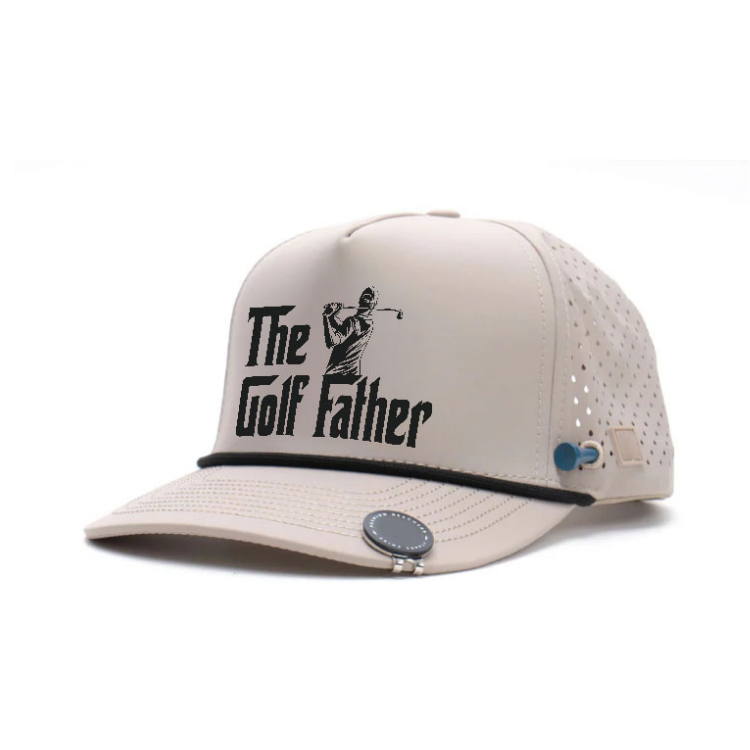 Tee Holder Golf Hat – The Golf Father Design with Magnetic 70mm & 83mm Ball Markers VD21246506