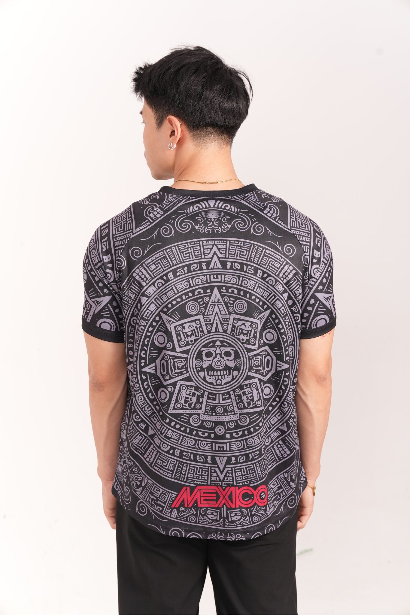 Varldens 2025 Mexico Aztec Chief Skull Black Heritage Jersey