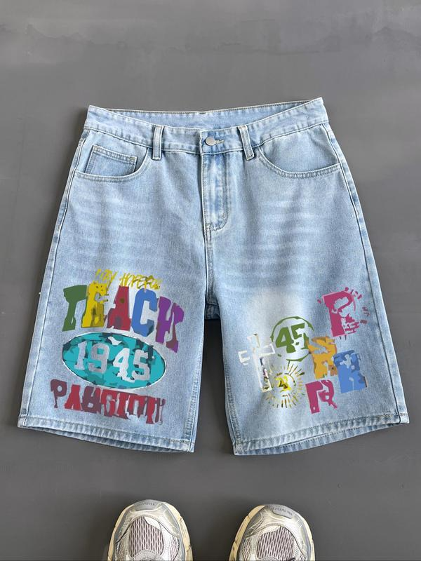 VARLDENS 1945 Graffiti Shorts | Retro Print Denim Statement