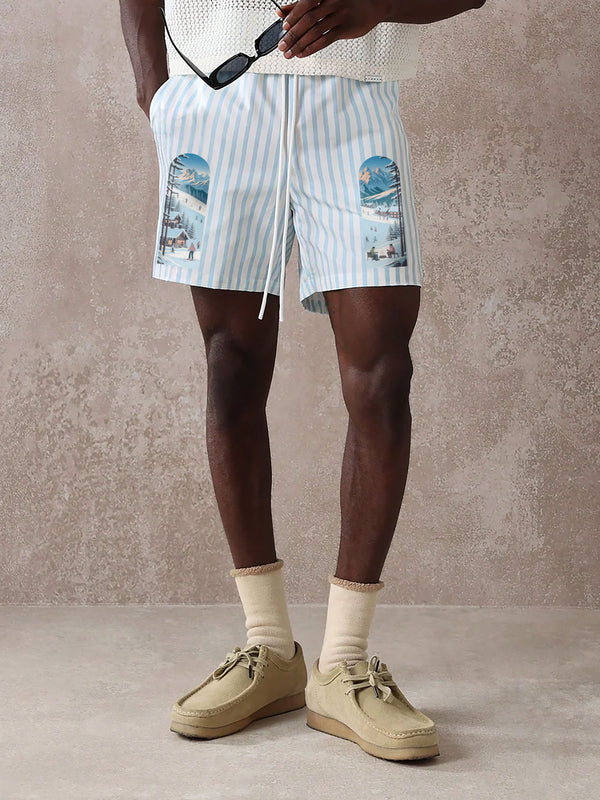 VARLDENS Aspen-Vail Print Shorts | Scenic Streetwear Essential