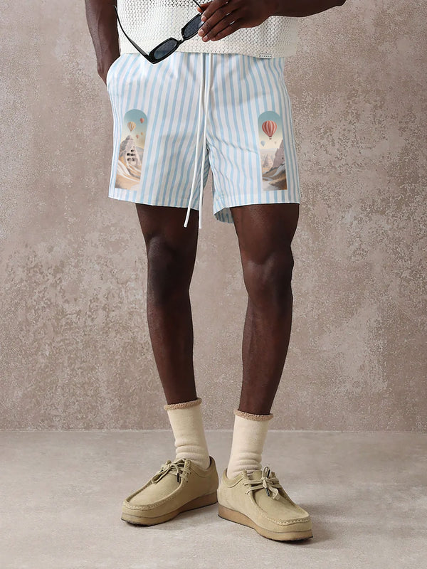 VARLDENS Cappadocia Print Shorts | Scenic Streetwear Essential
