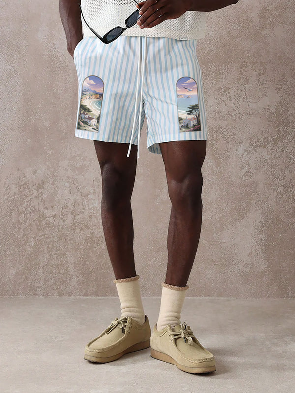 VARLDENS Carmel-by-the-Sea Print Shorts | Scenic Streetwear Essential
