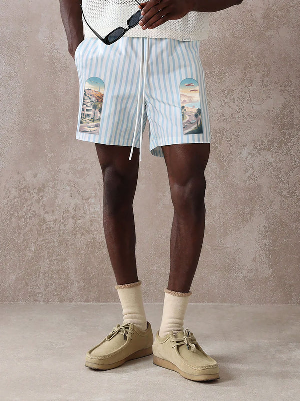 VARLDENS Los Angeles Print Shorts | Scenic Streetwear Essential