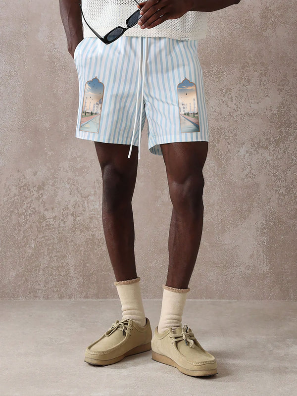 VARLDENS Taj Mahal Print Shorts | Scenic Streetwear Essential