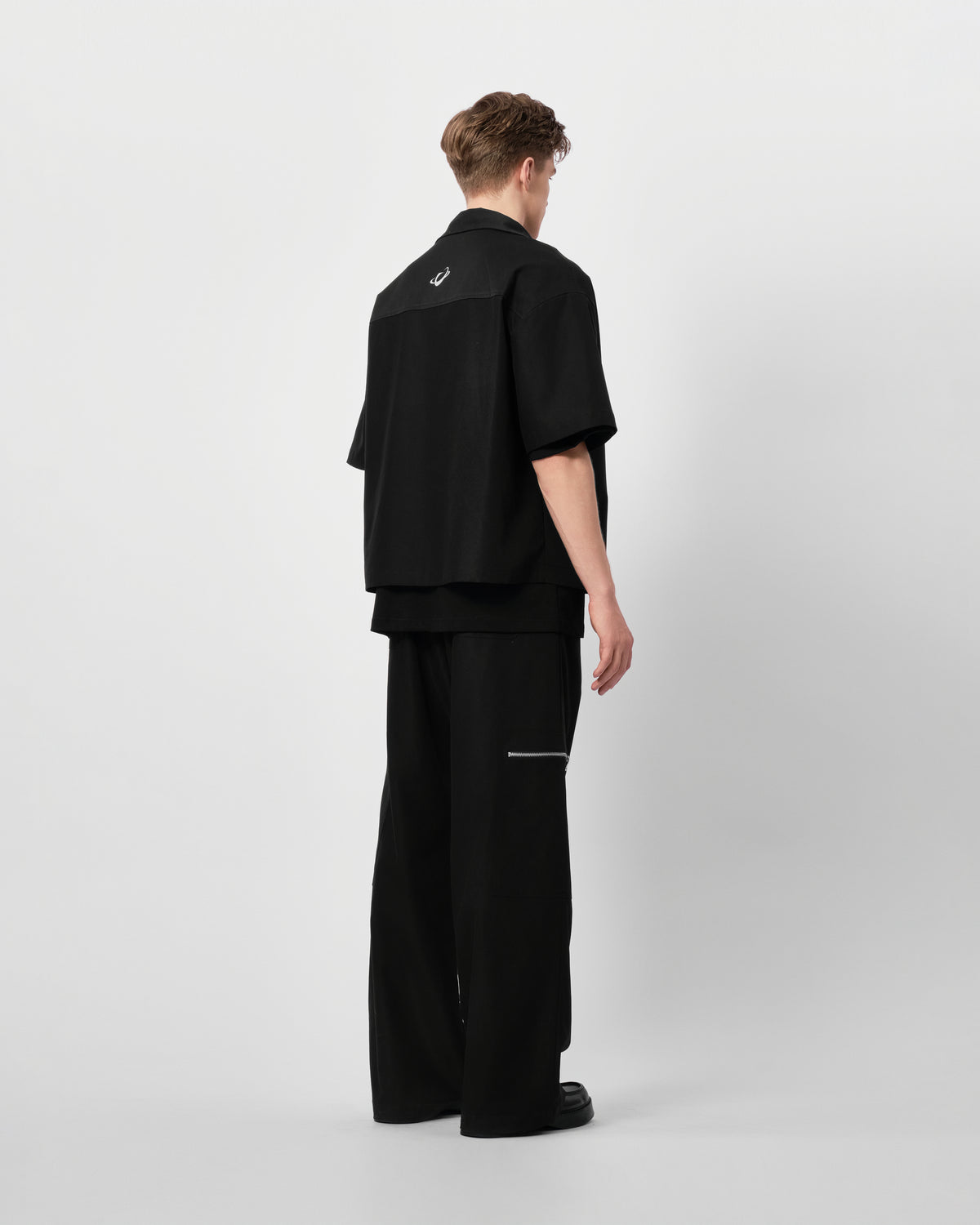 VARLDENS Boxy Zip Work Shirt | Obsidian Black