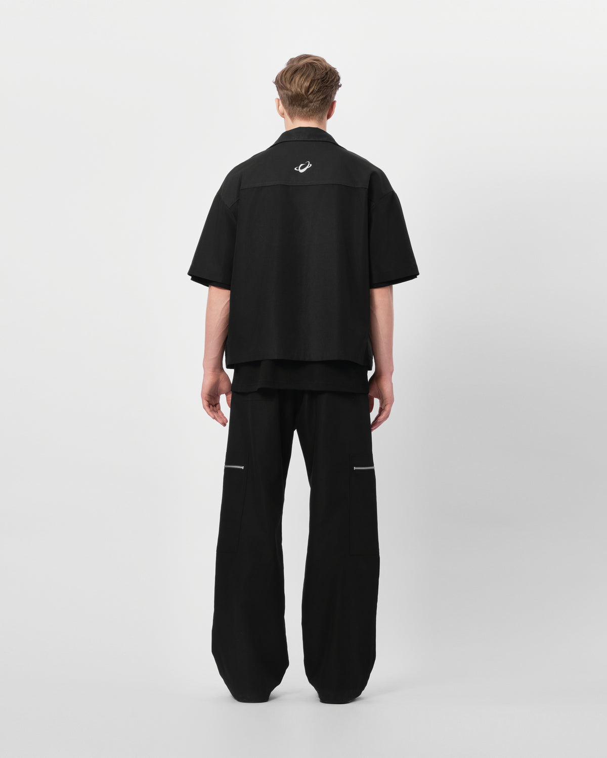 VARLDENS Boxy Zip Work Shirt | Obsidian Black