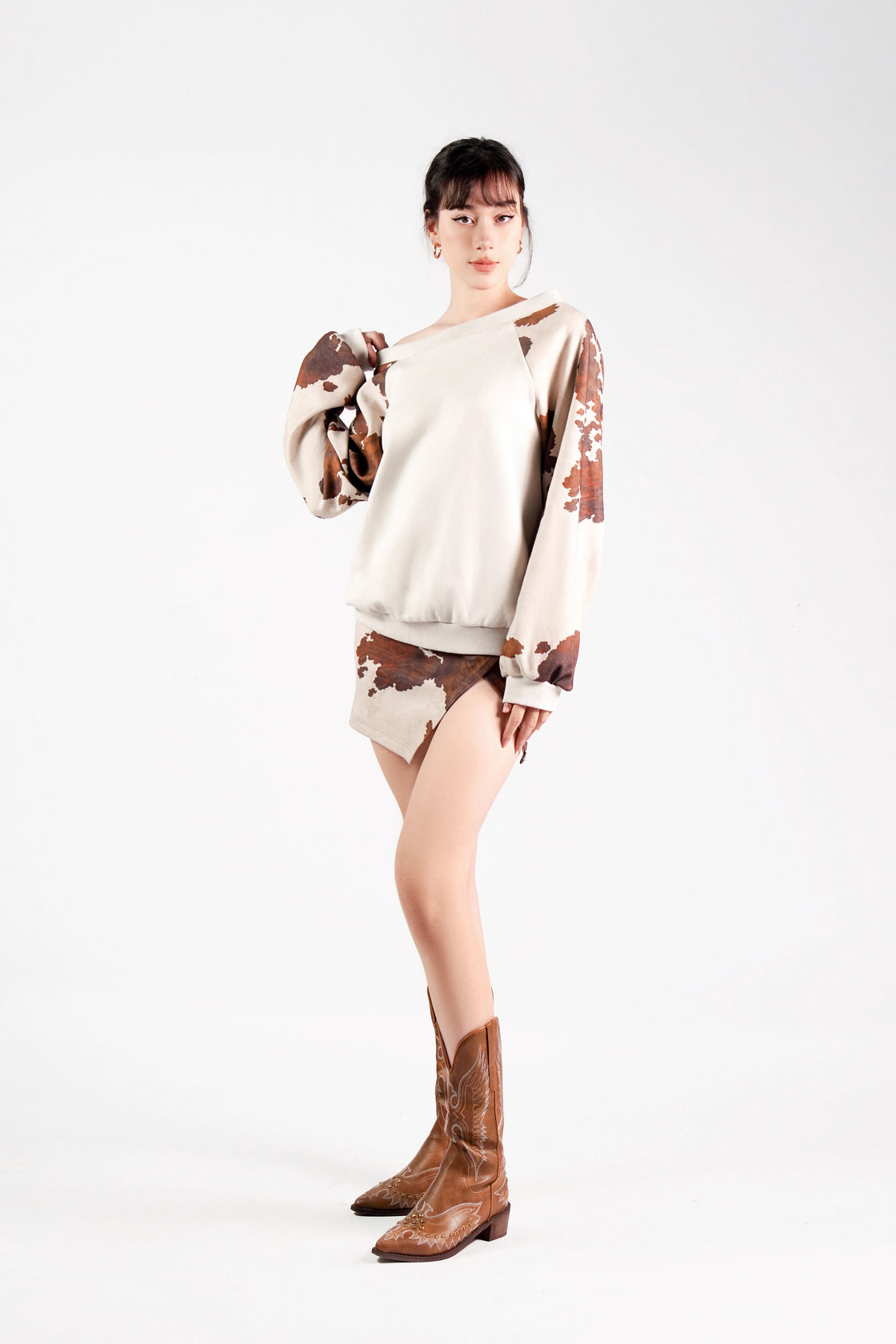 Cow Print Mini Skirt