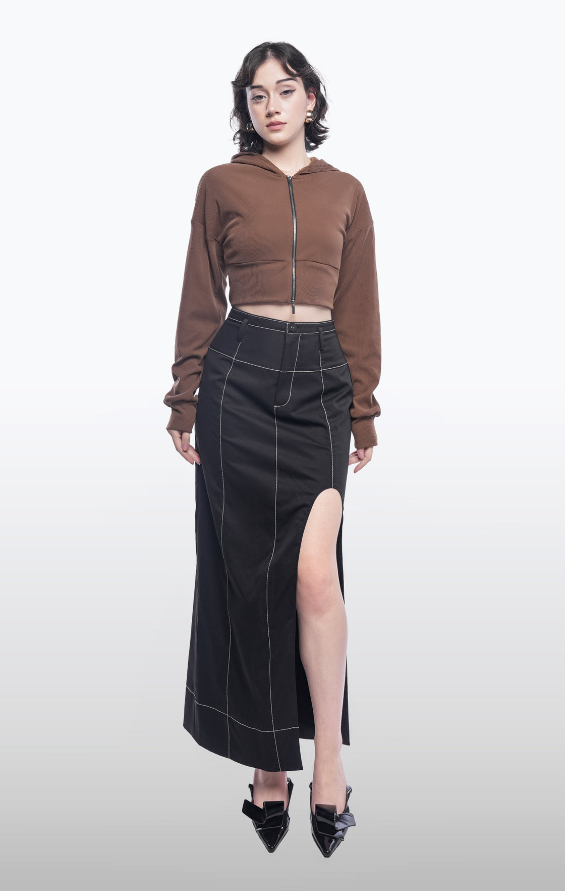 Kaki Cut-out Skirt