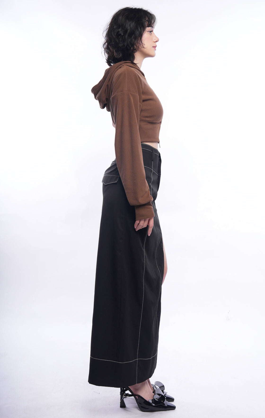 Kaki Cut-out Skirt