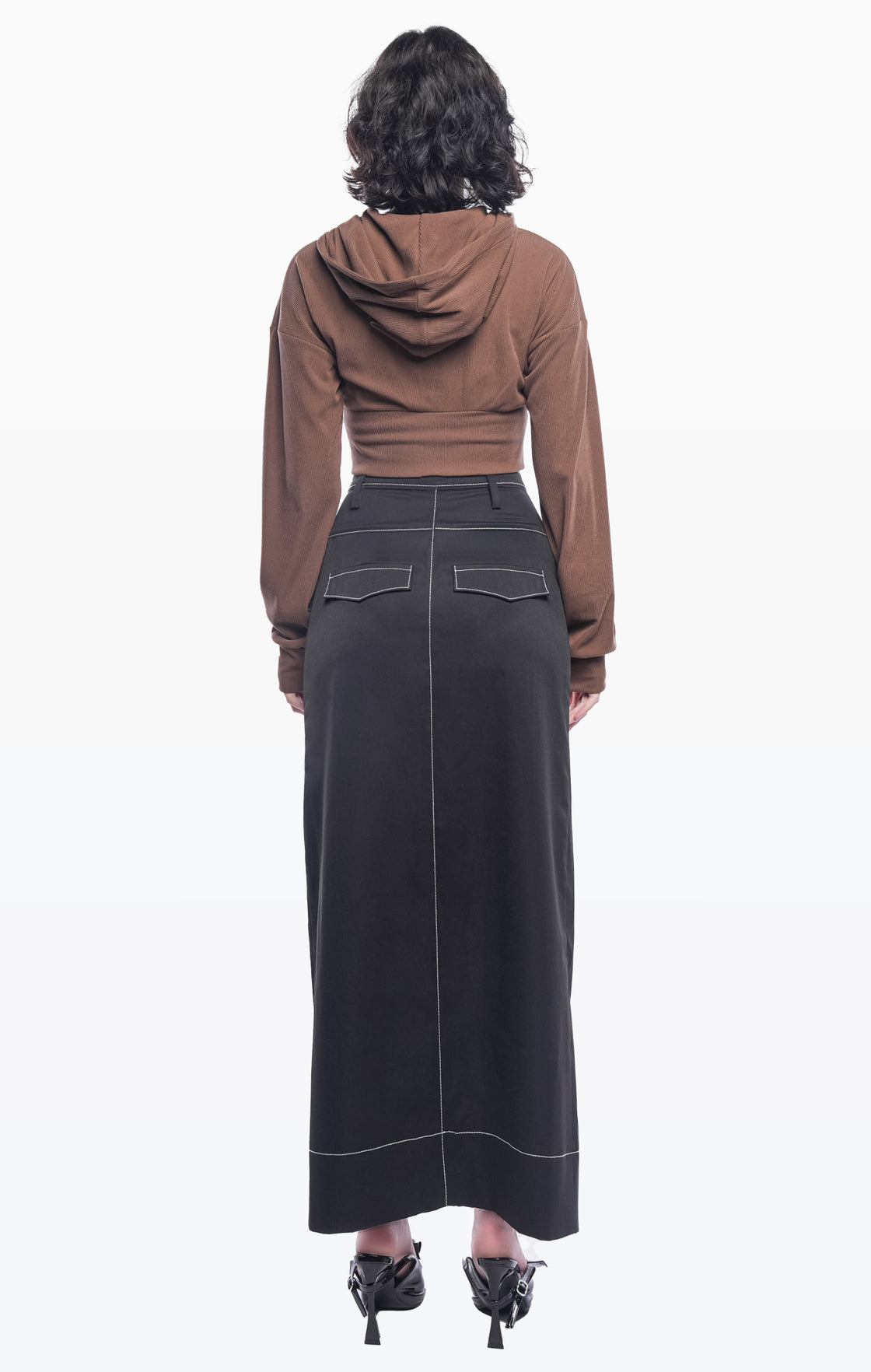 Kaki Cut-out Skirt