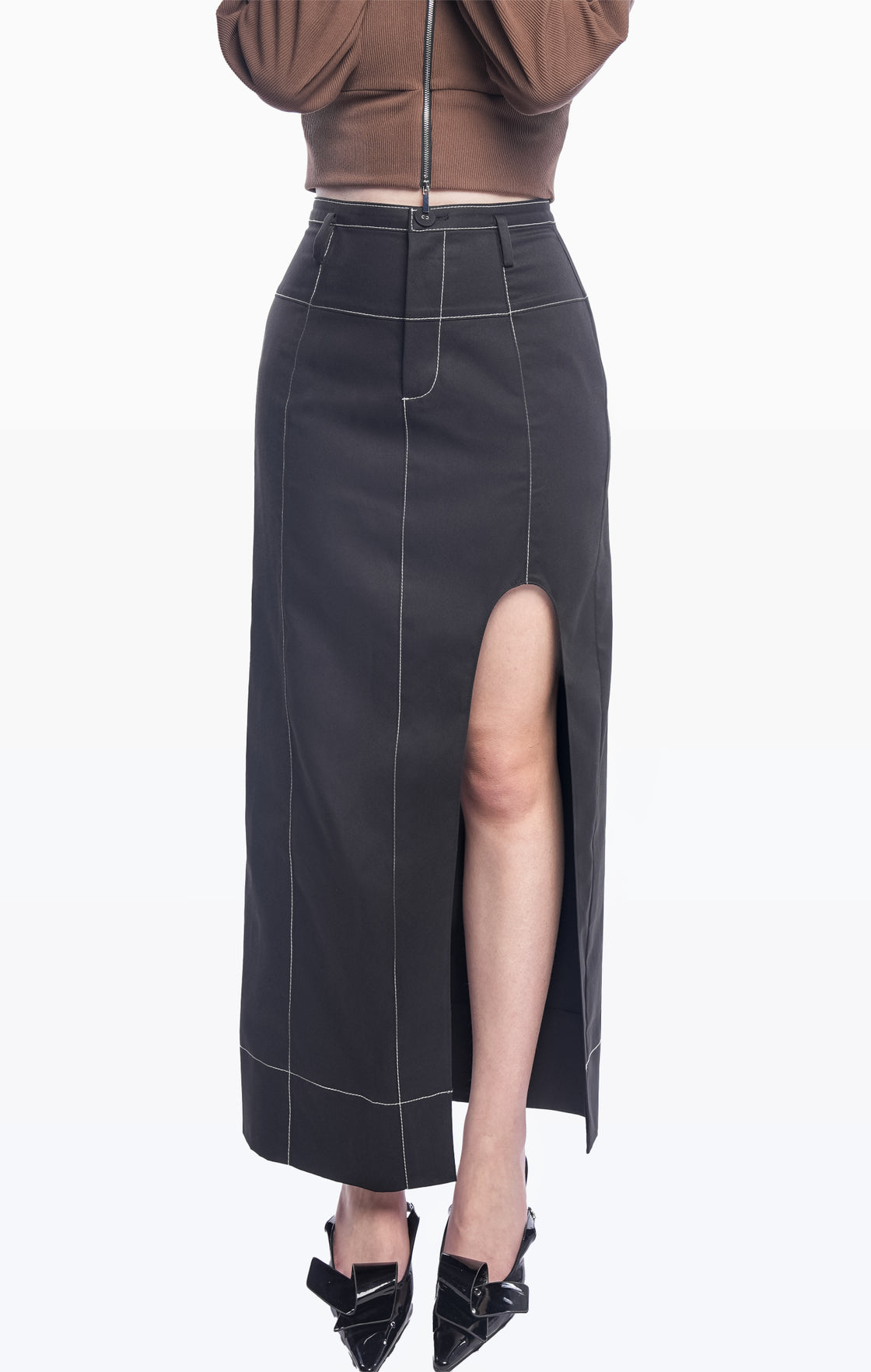 Kaki Cut-out Skirt