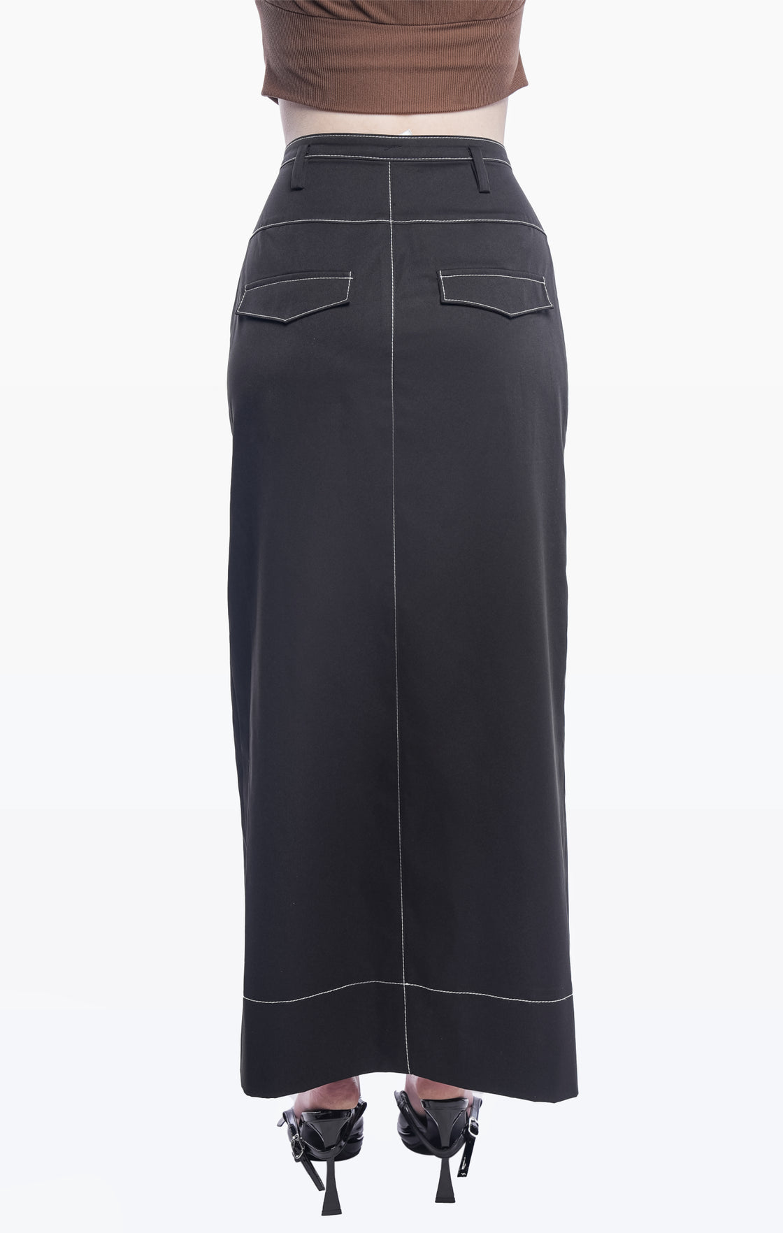 Kaki Cut-out Skirt