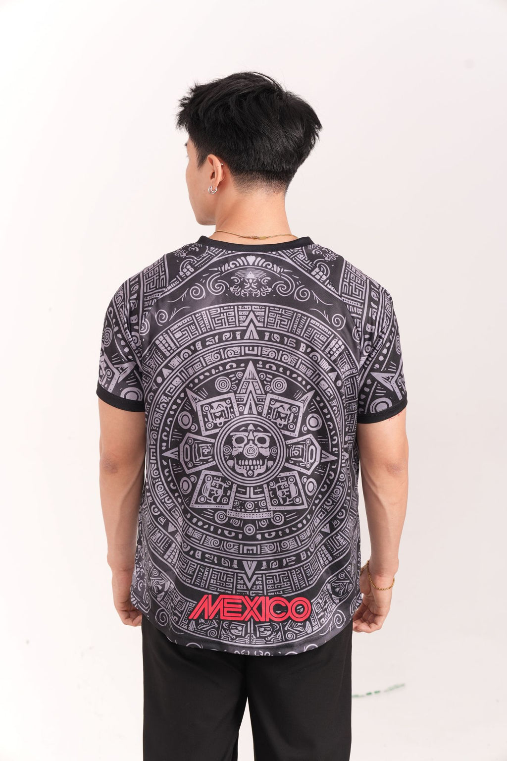 Varldens Mexican Heritage Shirt | Aztec Warrior Skull Pattern Jersey