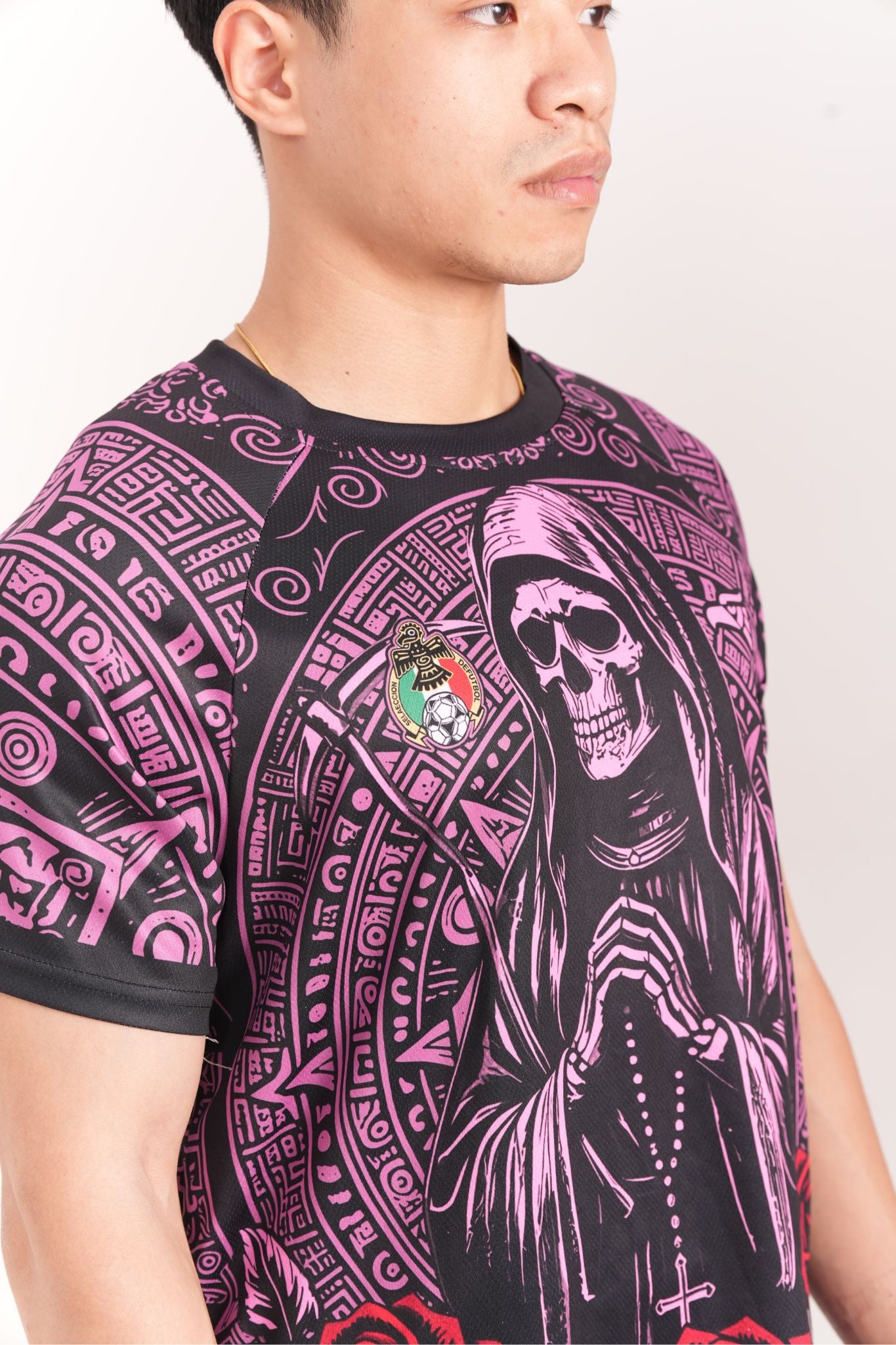 Varldens 2025 Mexico Santa Muerte Pink Soccer Jersey