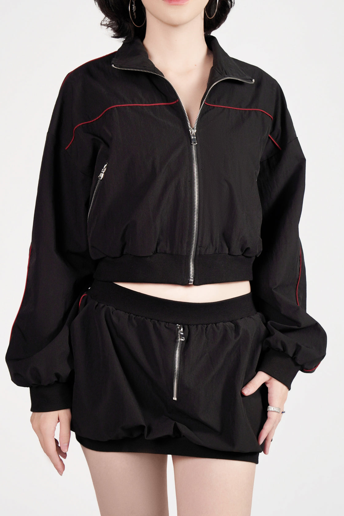 Black Zip-Up Mini Skirt