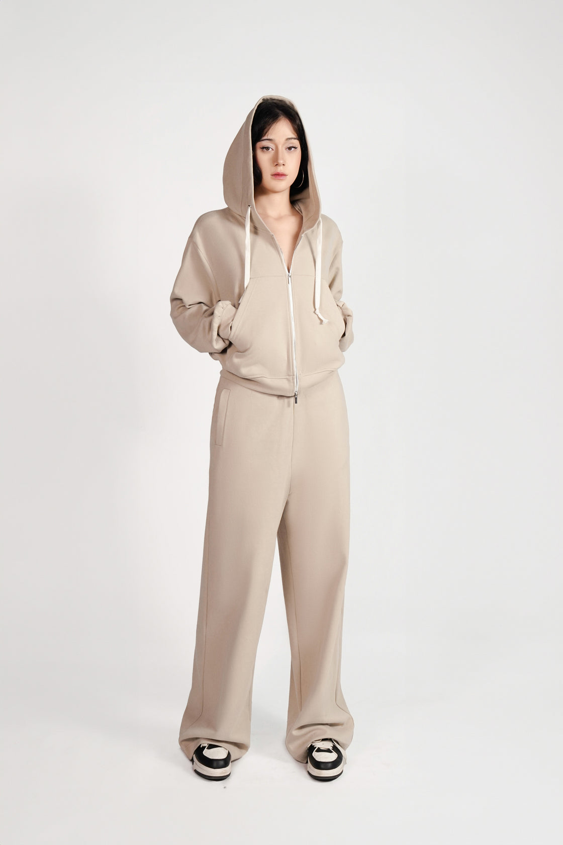 Beige Oversized Hoodie