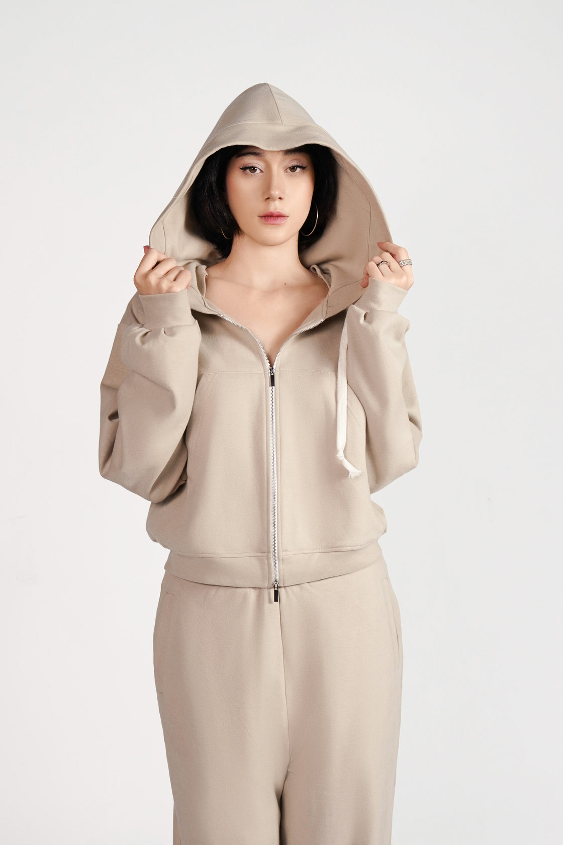 Beige Oversized Hoodie