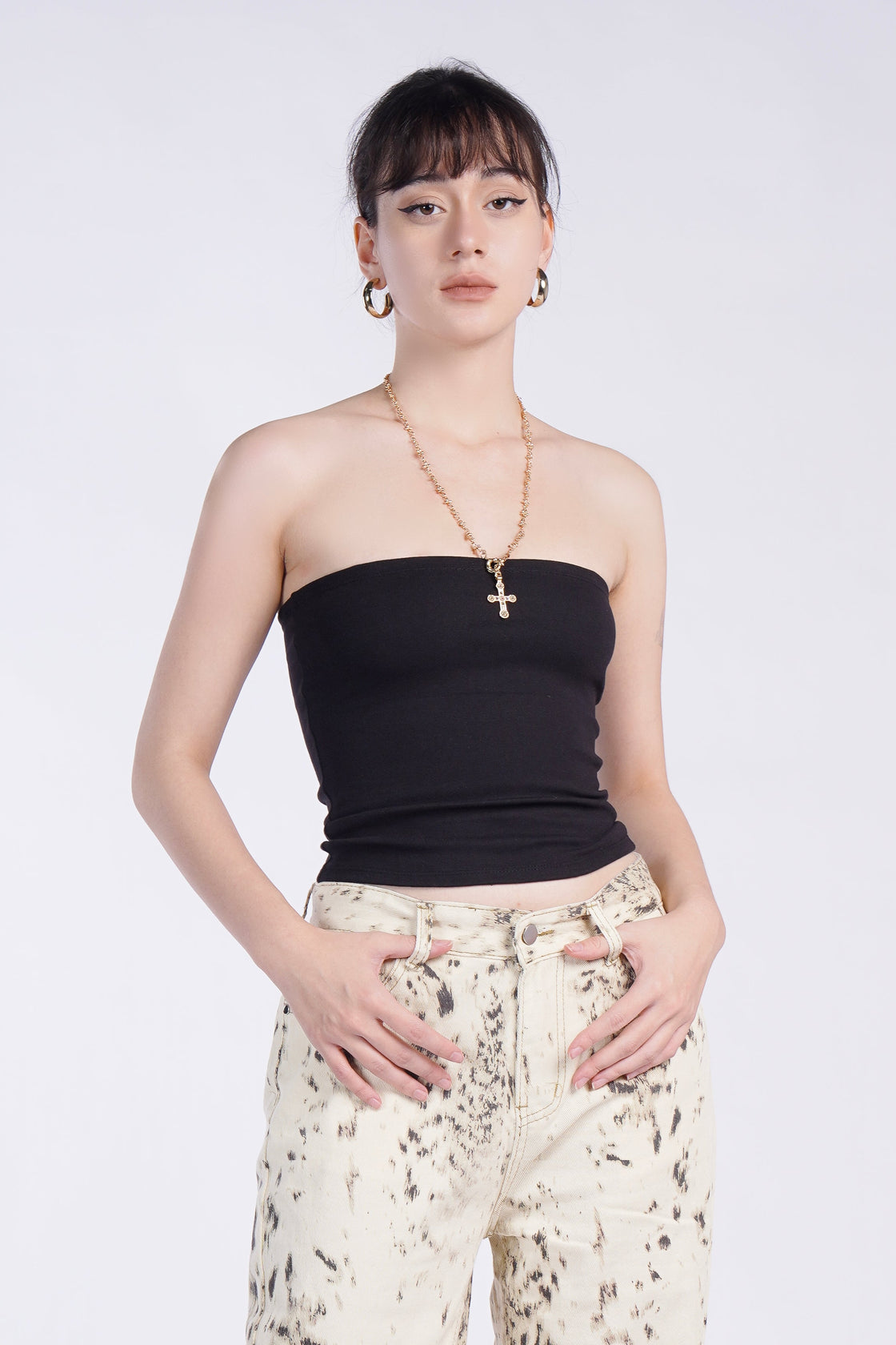 Black Strapless Tube Top