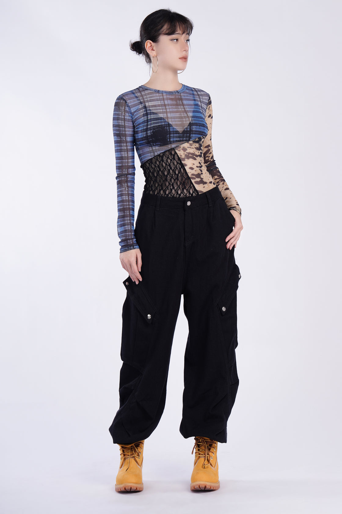 Black Cargo Pants with Multiple Pockets