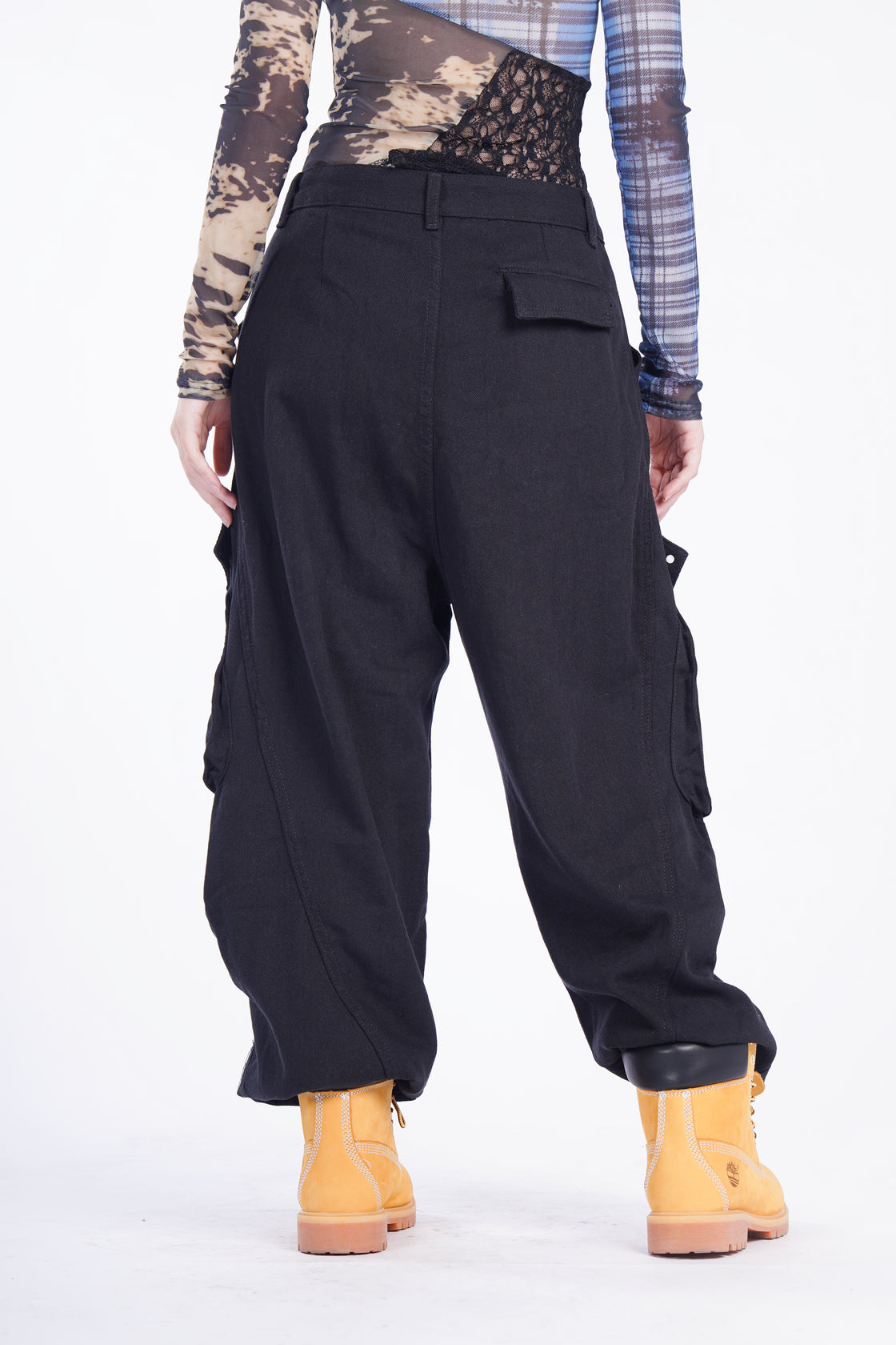 Black Cargo Pants with Multiple Pockets