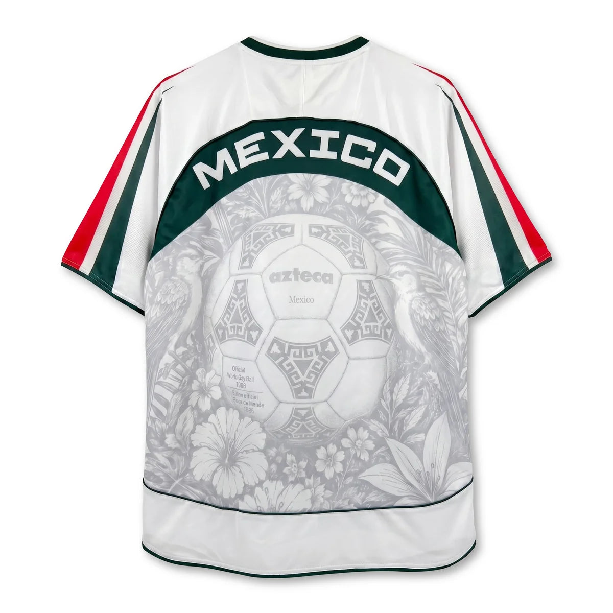 Varldens Mexico Frida Kahlo Aztec Heritage 2027 Away White Jersey featuring Azteca ball graphics and street style.