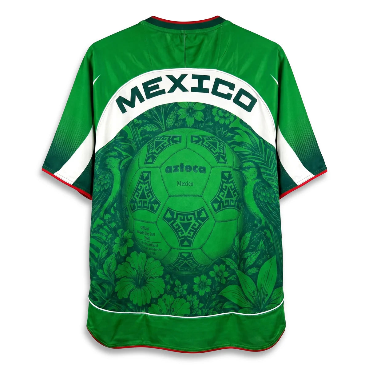 Varldens Mexico Frida Kahlo Aztec Heritage 2027 Home Jersey featuring Azteca ball graphics and El Tri pride.