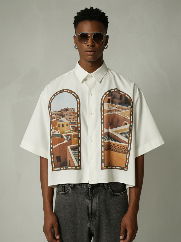 VARLDENS Moroccan Arches Shirt | Sunset Through the Riads