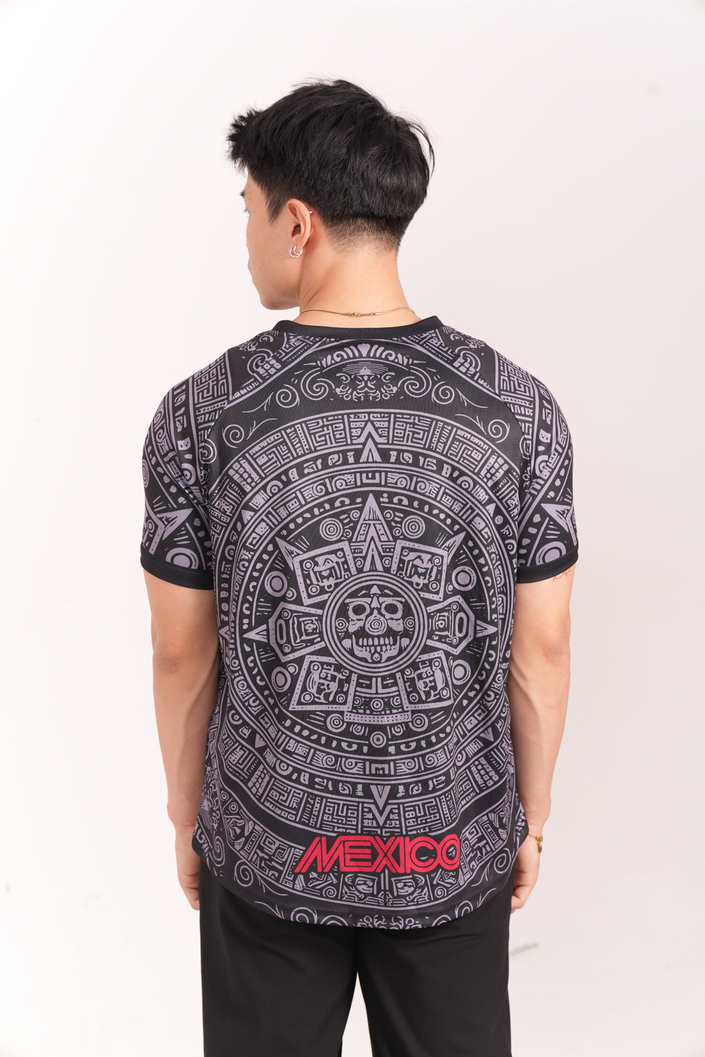 Varldens Mexican Heritage Shirt | Santa Muerte Aztec Pattern Jersey