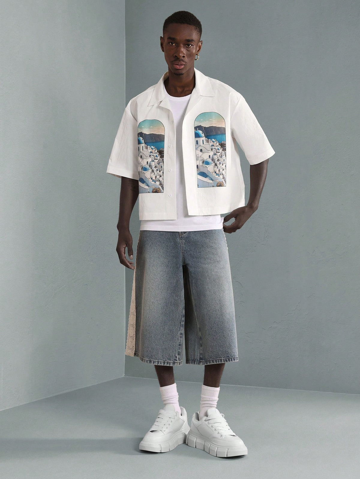 VARLDENS Santorini Print Shirt | Scenic Streetwear Essential