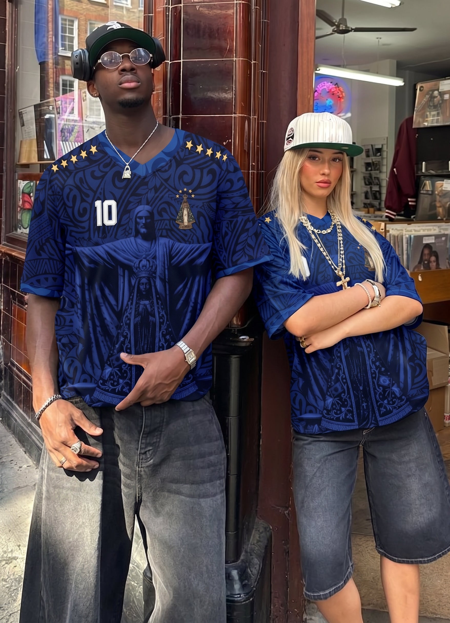 Varldens Brazil 2026 Away Jersey Navy Blue with Our Lady of Aparecida and Christ the Redeemer - Brazilcore streetwear fashion