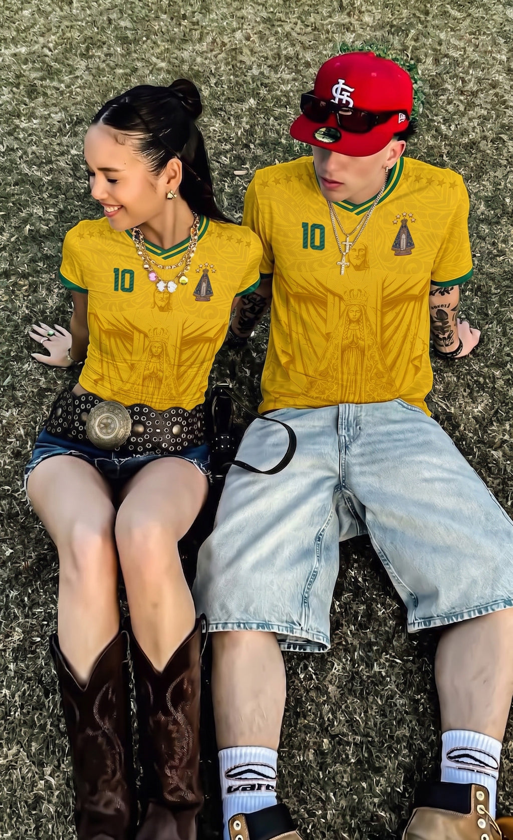 Varldens Brazil 2026 Home Jersey with Our Lady of Aparecida, Christ the Redeemer, and Copacabana wave patterns - Yellow Brazilcore soccer shirt