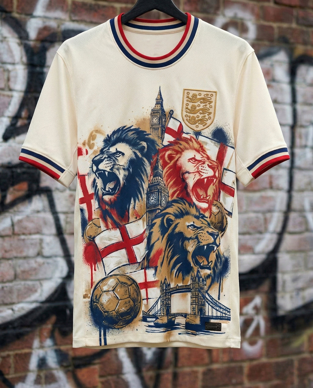 Varldens England Soccer Jersey World Cup 2026 – Three Lions London Street Art Edition