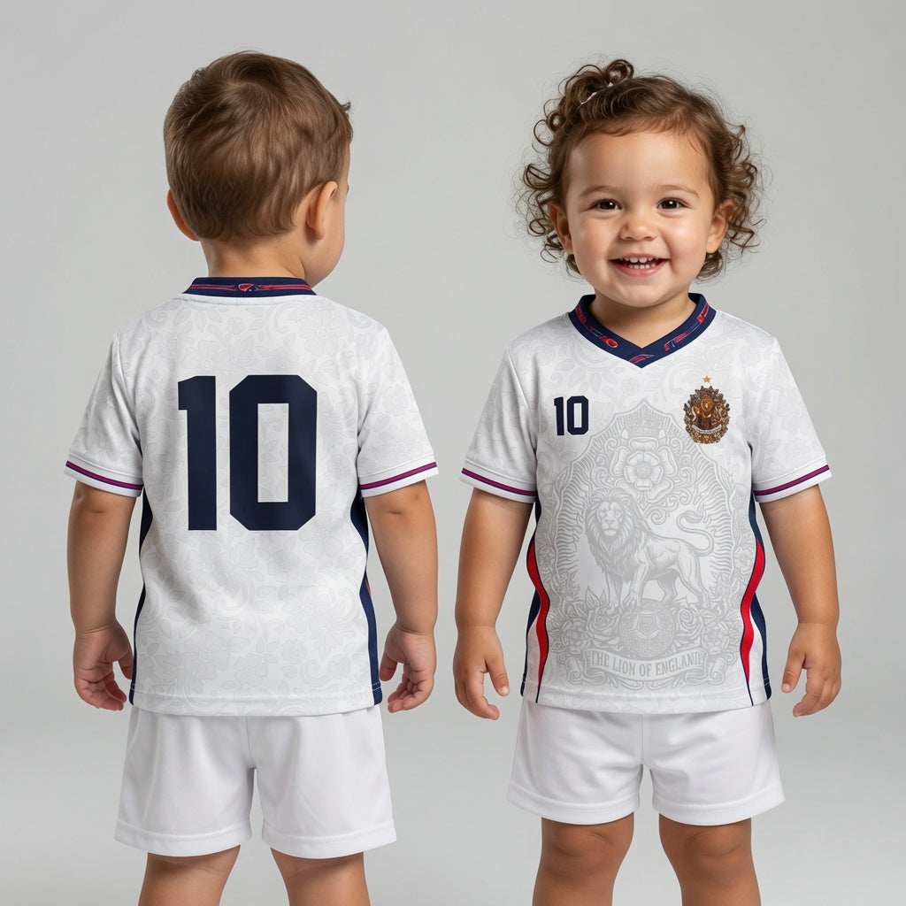 England 2026 Home Jersey - Three Lions Baroque White Soccer Shirt #10 | Varldens