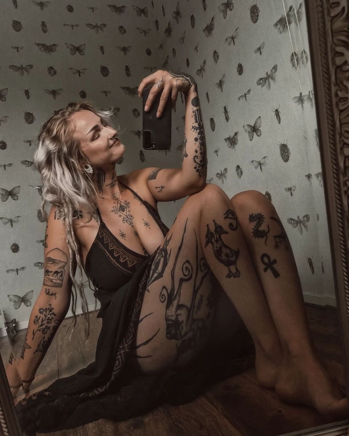 Dark Boho Tribal Maxi Dress – Witch in the Mirror | VARLDENS
