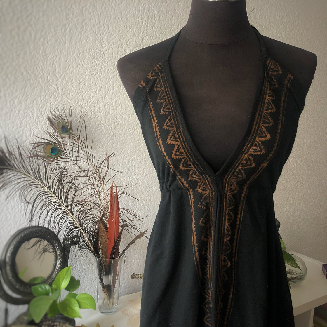 Dark Boho Tribal Maxi Dress – Witch in the Mirror | VARLDENS