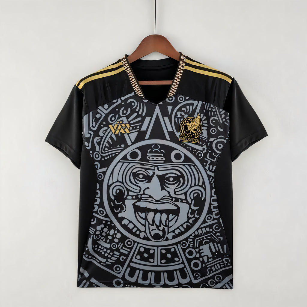 🇲🇽 Varldens Mexico "Aztec Sun Stone" Heritage Jersey – Black & Gold Edition