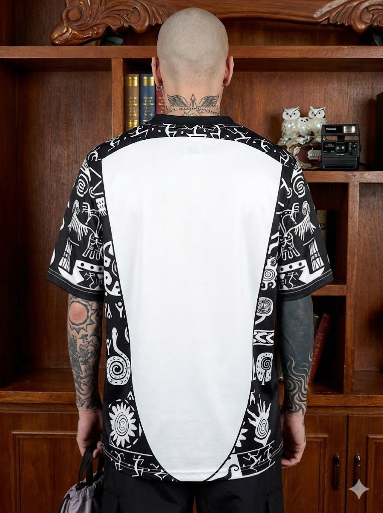 Varldens Mexico "Ancestral Echoes" Black and White Heritage Soccer Jersey