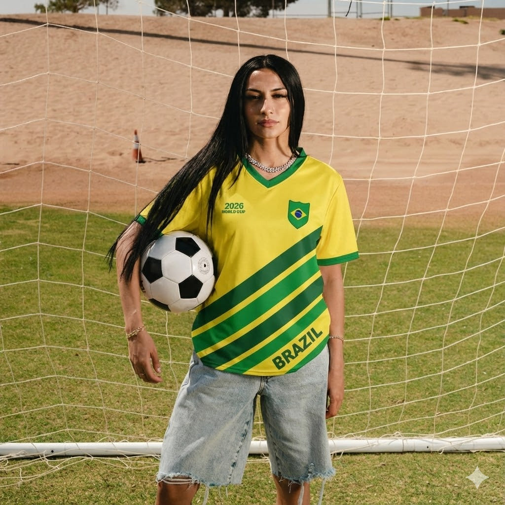 Varldens 2026 Brazil Inspired Custom Soccer Jersey, Personalized Name Number Football Shirt