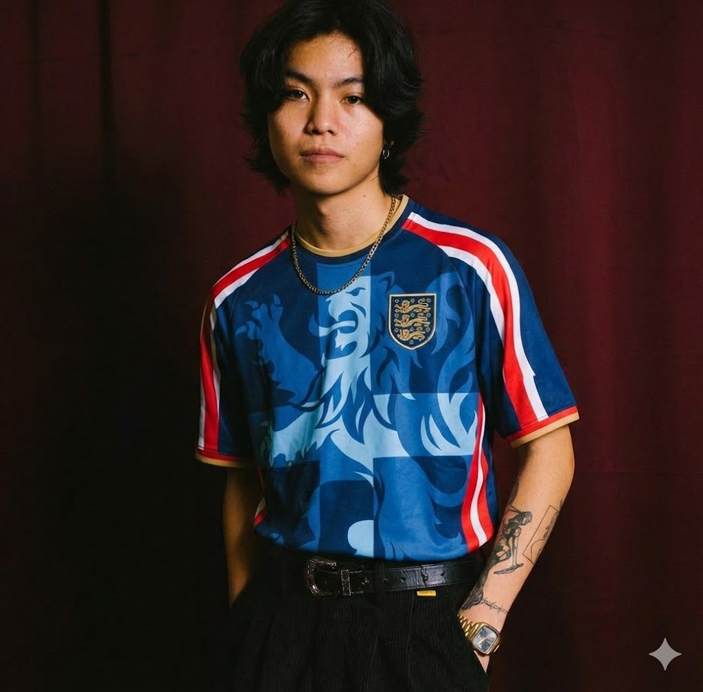 Varldens England Soccer Jersey World Cup 2026 – Royal Lion Cross Edition