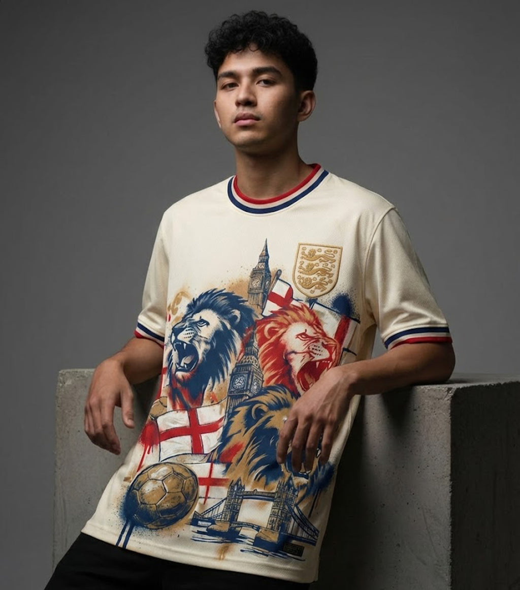 Varldens England Soccer Jersey World Cup 2026 – Three Lions London Street Art Edition