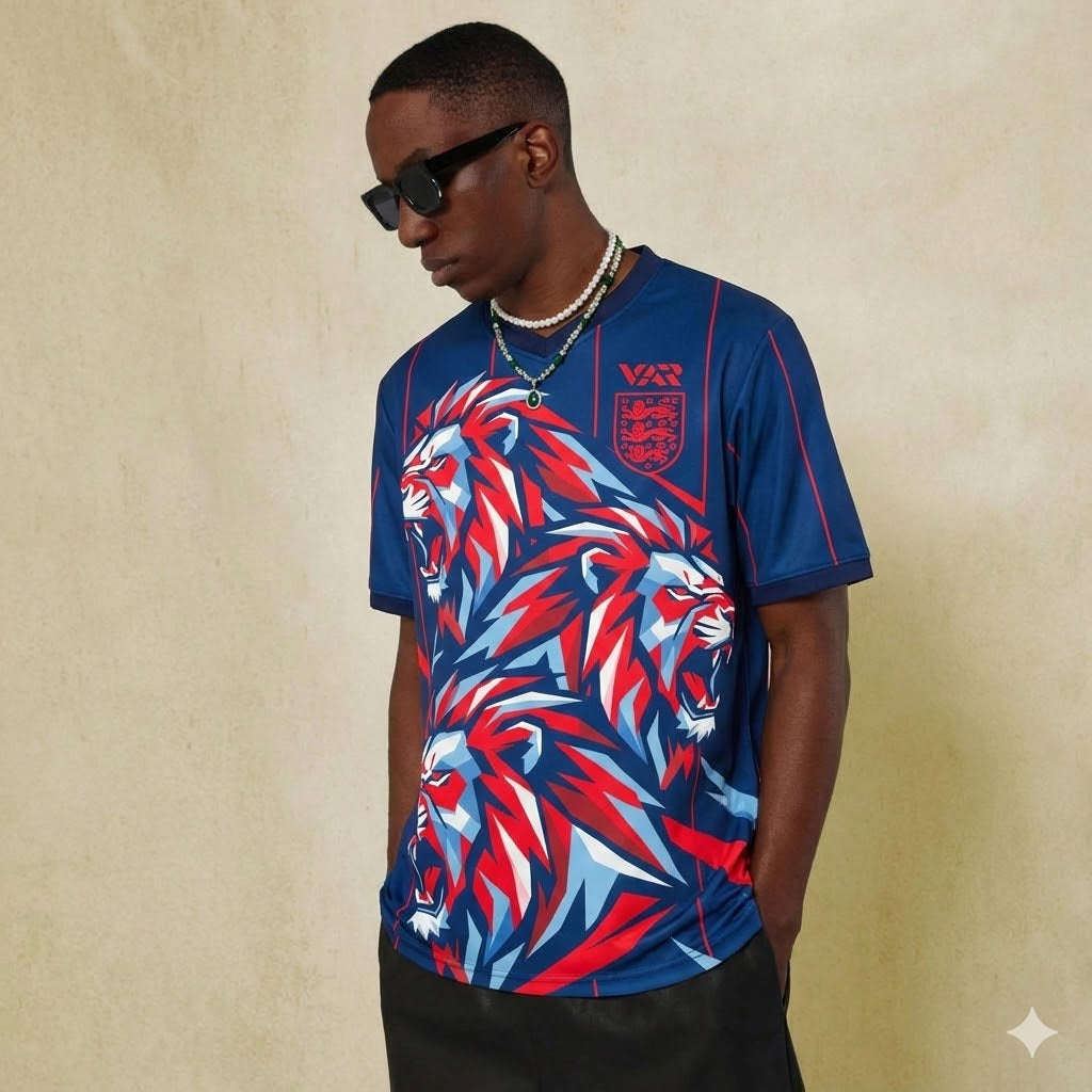 Varldens England Soccer Jersey 2026 – Three Lions Graphic Edition