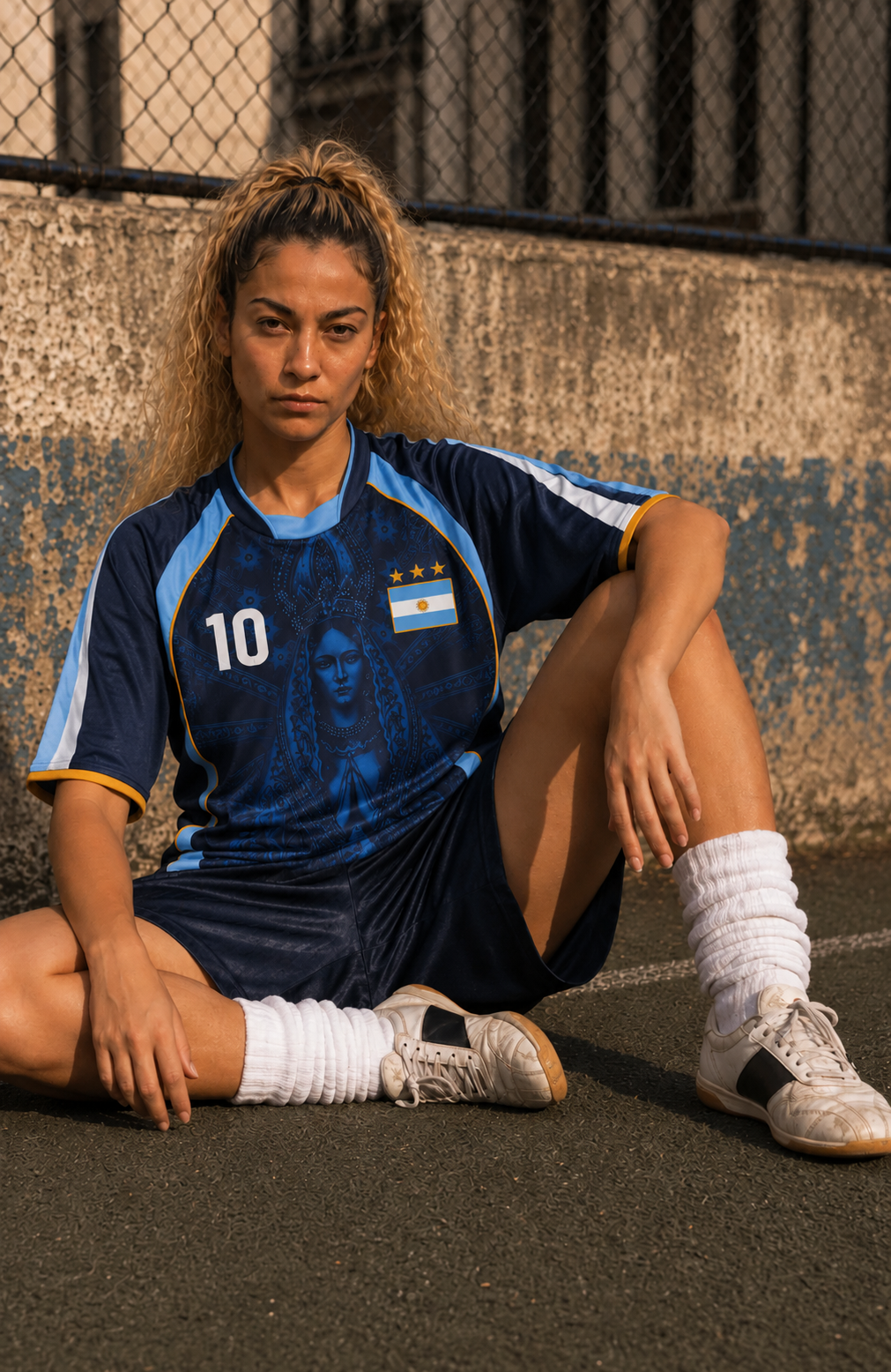 Varldens Argentina Virgen de Luján Heritage 2027 Away Jersey featuring Fileteado Porteño art and #10 styling.